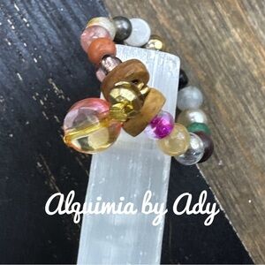 Dalmatian Jasper beaded handmade charms ring multi stones